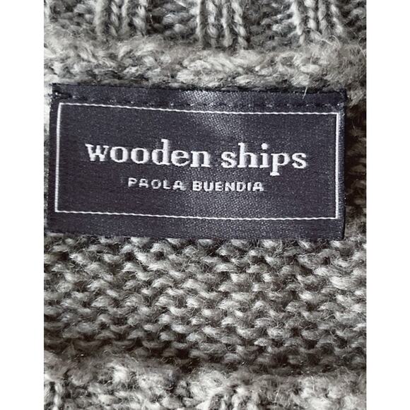 Wooden Ships Distressed Skull Sweater Women XS Gray Boxy Mohair Wool Goth Cozy - Picture 3 of 11